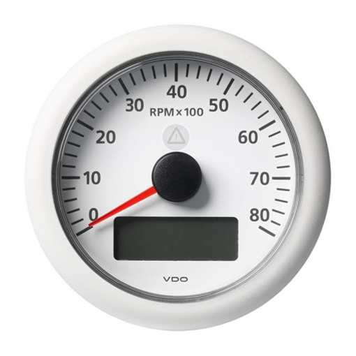 Picture of A2C59512401 - Tachourmeter Engine RPM Viewline 85 mm 12/24V 8000 RPM White