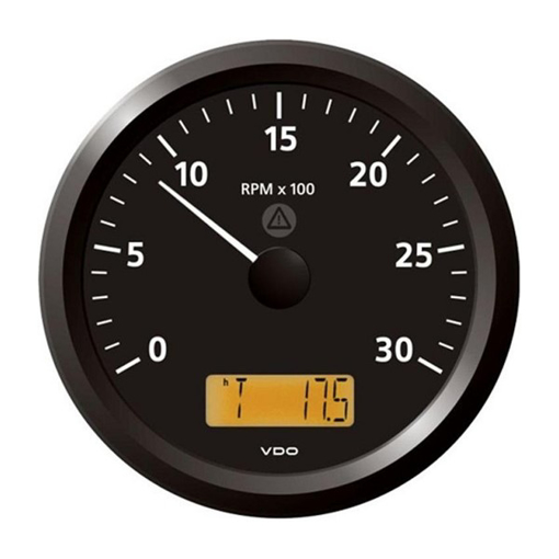 Picture of A2C59512413 - Tachourmeter Engine RPM Viewline 110 mm 12/24V 3000 RPM Black