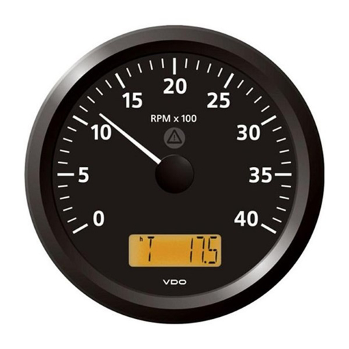 Picture of A2C59512414 - Tachourmeter Engine RPM Viewline 110 mm 12/24V 4000 RPM Black