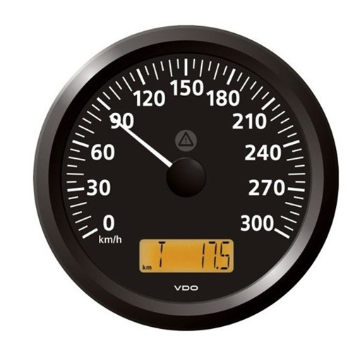Picture of A2C59512424 - Speedometer Viewline 110mm 12/24V 300 Km/H Black