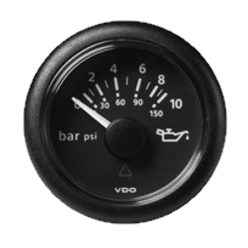Picture of A2C59514111 - Pressure Gauge Oil Viewline 52mm 12/24V 10 Bar Black