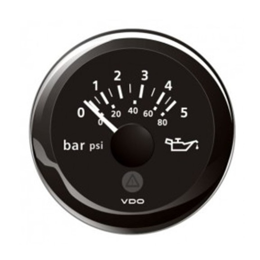 Picture of A2C59514123 - Pressure Gauge Oil Viewline 52mm 12/24V 5 Bar Black