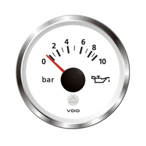 Picture of A2C59514195 - Pressure Gauge Air Brake Viewline 52mm 12/24V 10 Bar White