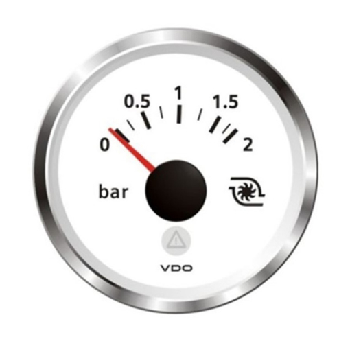 Picture of A2C59514228 - Pressure Gauge Turbo Viewline 52mm 12/24V 2 Bar White