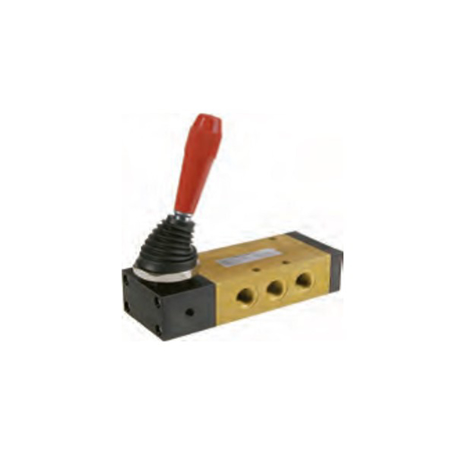 Picture of 224.52.9.1/2 - Mechanical Valve 1/4 Inch 5/2 Lever Lateral Spring Black