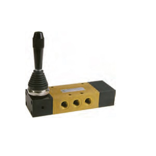 Picture of 224.53.31.9.1/2 - Mechanical Valve 1/4 Inch 5/3 C/C Lever Lateral Spring 3 Pos