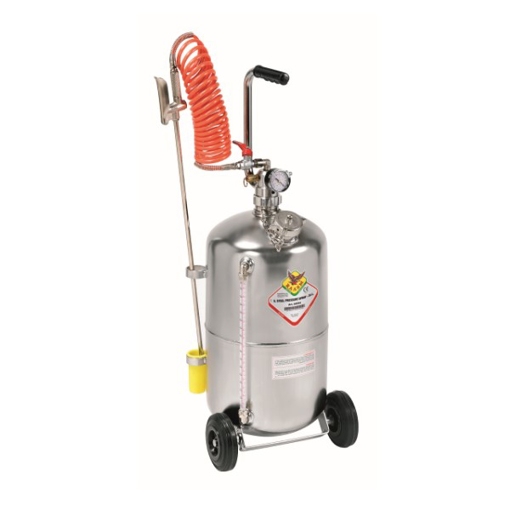 Picture of 23025 - Wheel Mounted Pressure Sprayer 24 Litre, Aisi 304 Stainless Steel With Level Gauge