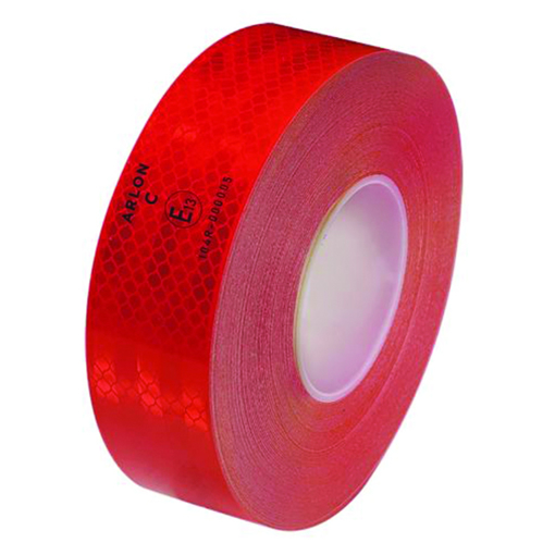 Picture of VCRED - 50M - RED SINGLE LAYER (ALUMINIUM BACKING) REFLECTIVE EC104 REGULATED CONSPICUITY TAPE