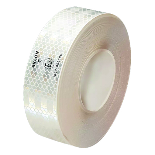 Picture of VCWHITE - 50M - WHITE SINGLE LAYER (ALUMINIUM BACKING) REFLECTIVE EC104 REGULATED, CONSPICUITY TAPE